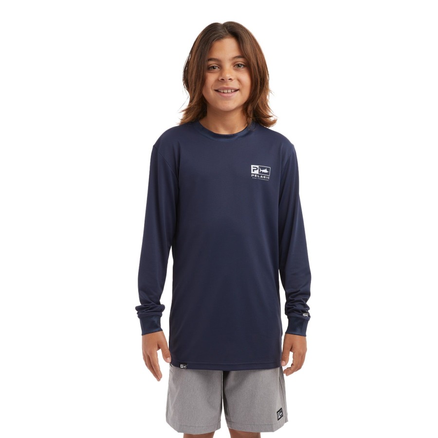 Apparel Fishing Shirts | Youth Aquatek Goione Sailfish Navy