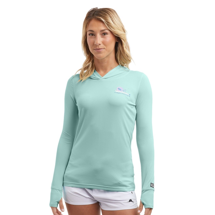 Apparel Fishing Shirts | Ws Aquatek Evening Fade Tropical Aqua