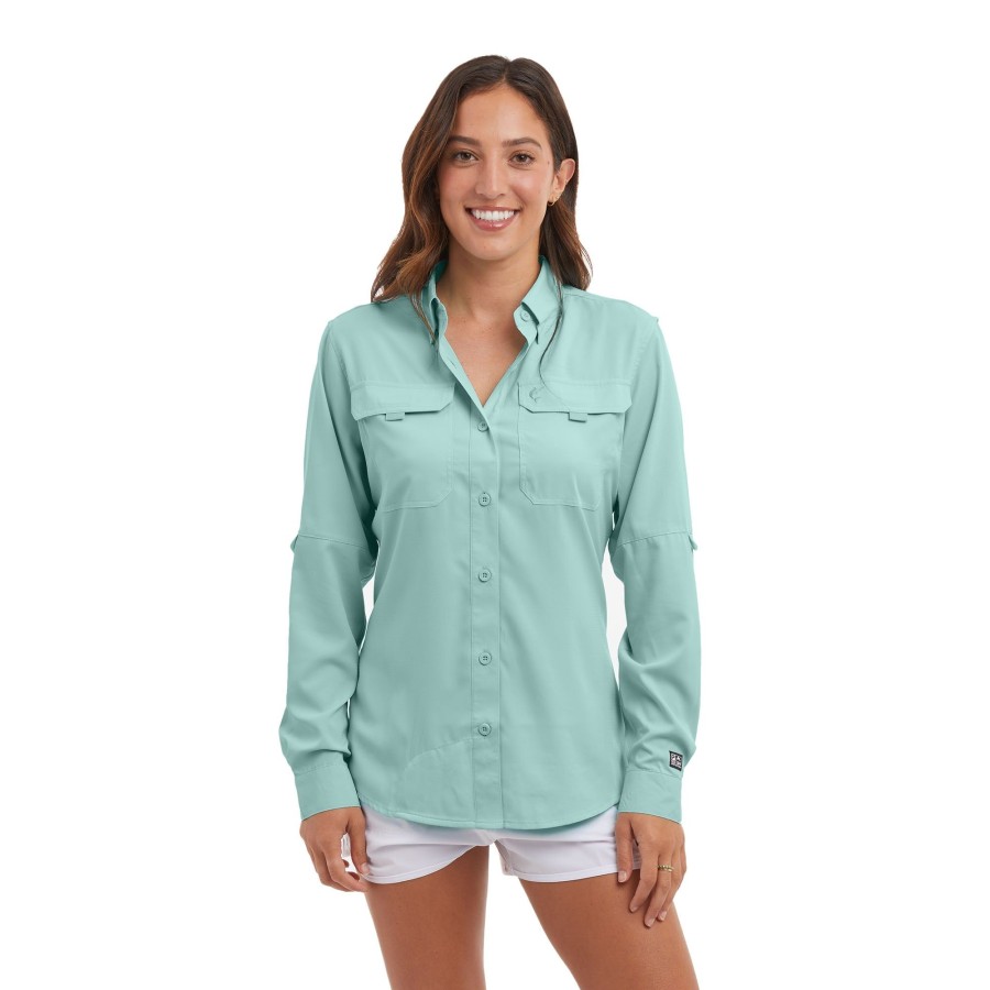 Apparel Women'S Best Sellers | Ws Keys Ls Tropical Aqua