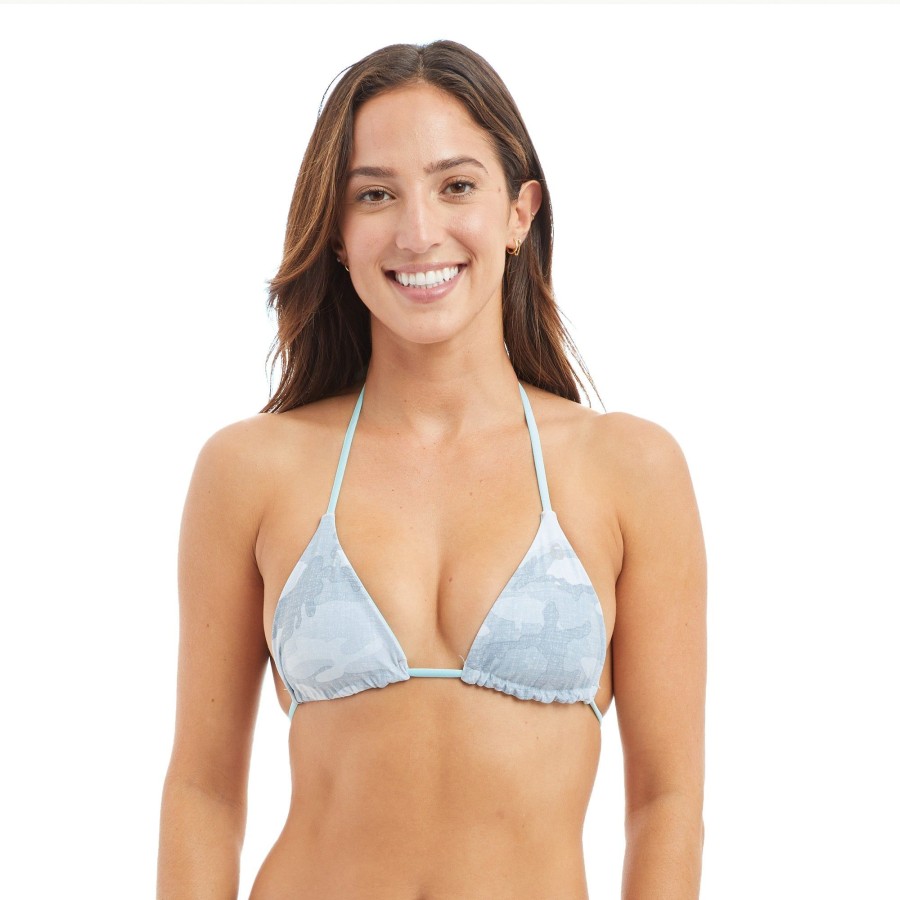 Apparel Swimwear | Key West Top Fish Camo Light Grey