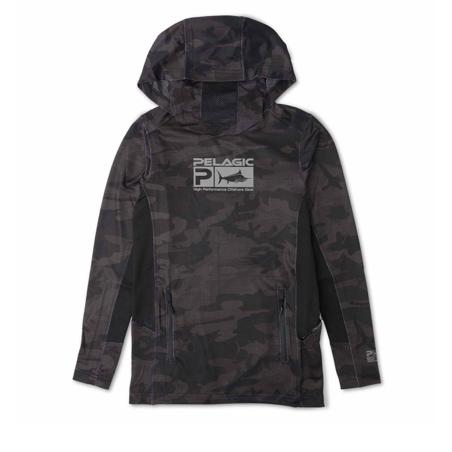 Apparel Fishing Shirts | Youth Exo-Tech Fish Camo Black