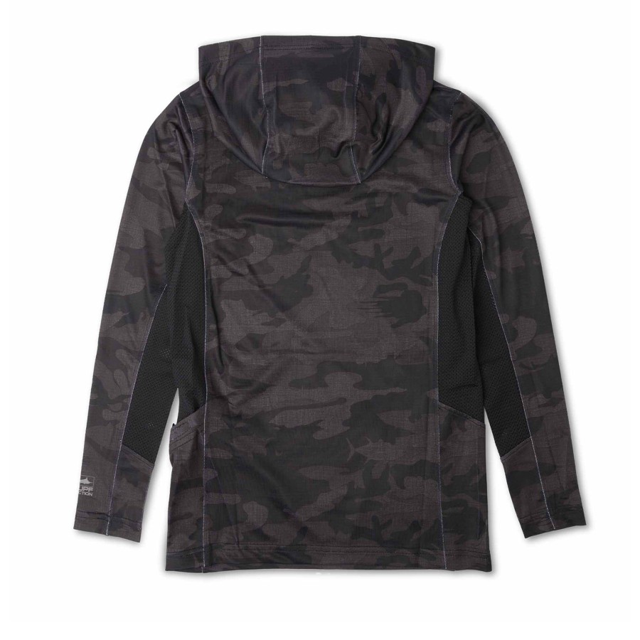 Apparel Fishing Shirts | Youth Exo-Tech Fish Camo Black