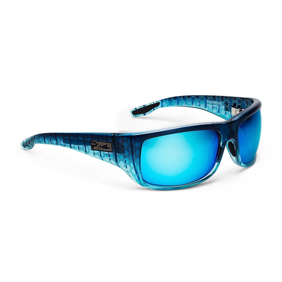 Pelagic Poly Polarized Lenses | Fish Hook - Polarized Poly Lens Blue Helix - Blue Mirror