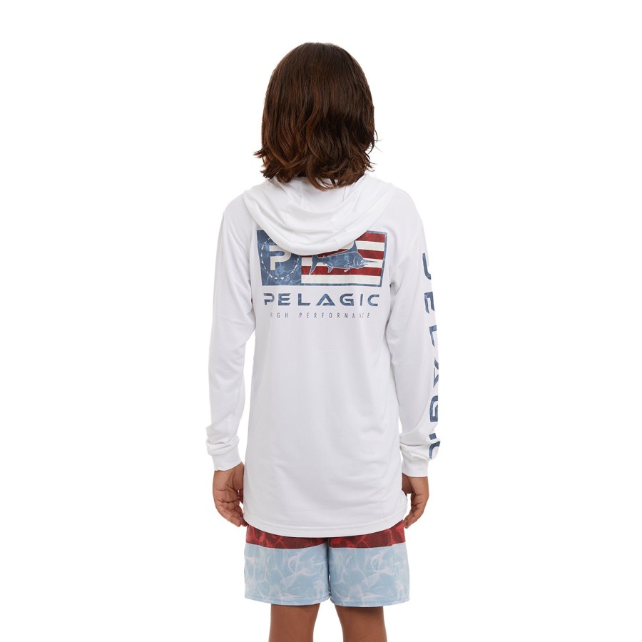 Apparel Fishing Shirts | Americamo Youth Aquatek Icon White