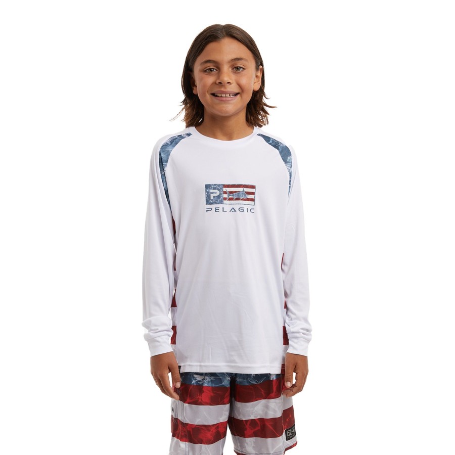 Apparel Fishing Shirts | Americamo Youth Vaportek White