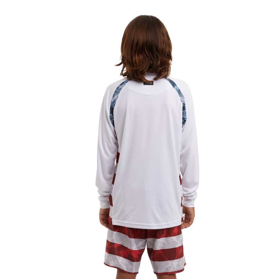 Apparel Fishing Shirts | Americamo Youth Vaportek White