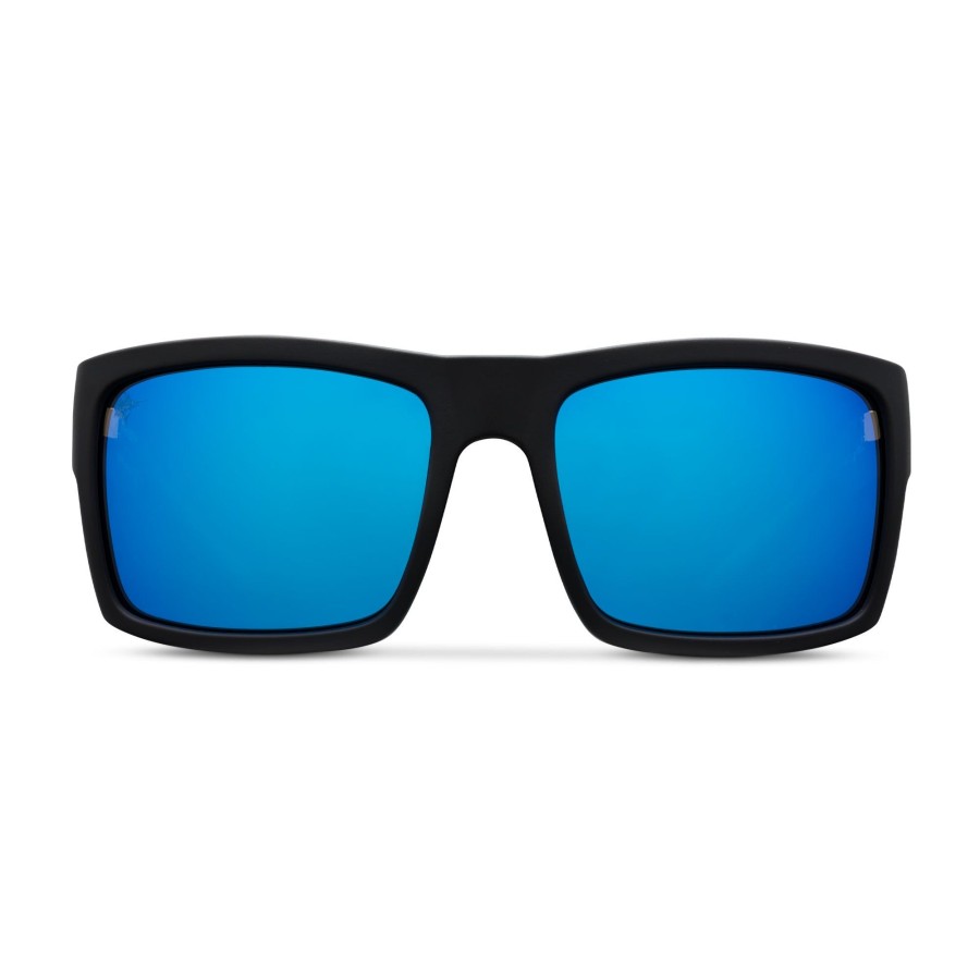 Pelagic Technology | Shark Bite - Polarized Mineral Glass Matte Black - Blue Mirror