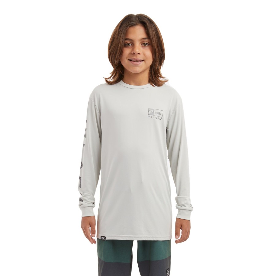 Apparel Fishing Shirts | Youth Aquatek Icon Light Grey