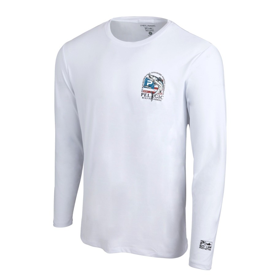 Apparel T-Shirts & Tank Tops | Stratos Patriot Wahoo Ls White