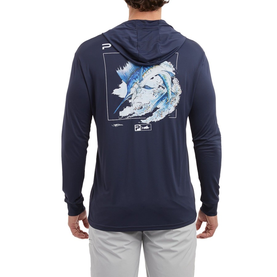 Apparel Fishing Shirts | Aquatek Goione Sailfish Navy