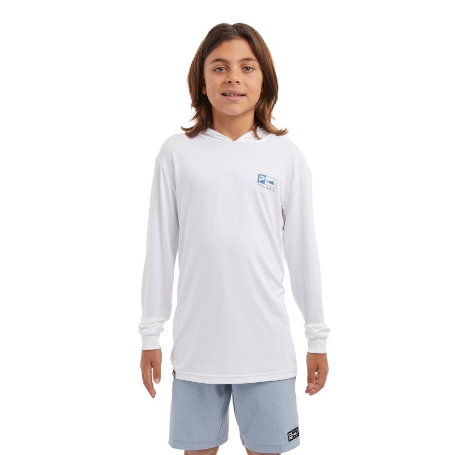 Apparel Fishing Shirts | Youth Aquatek Goione Sailfish White