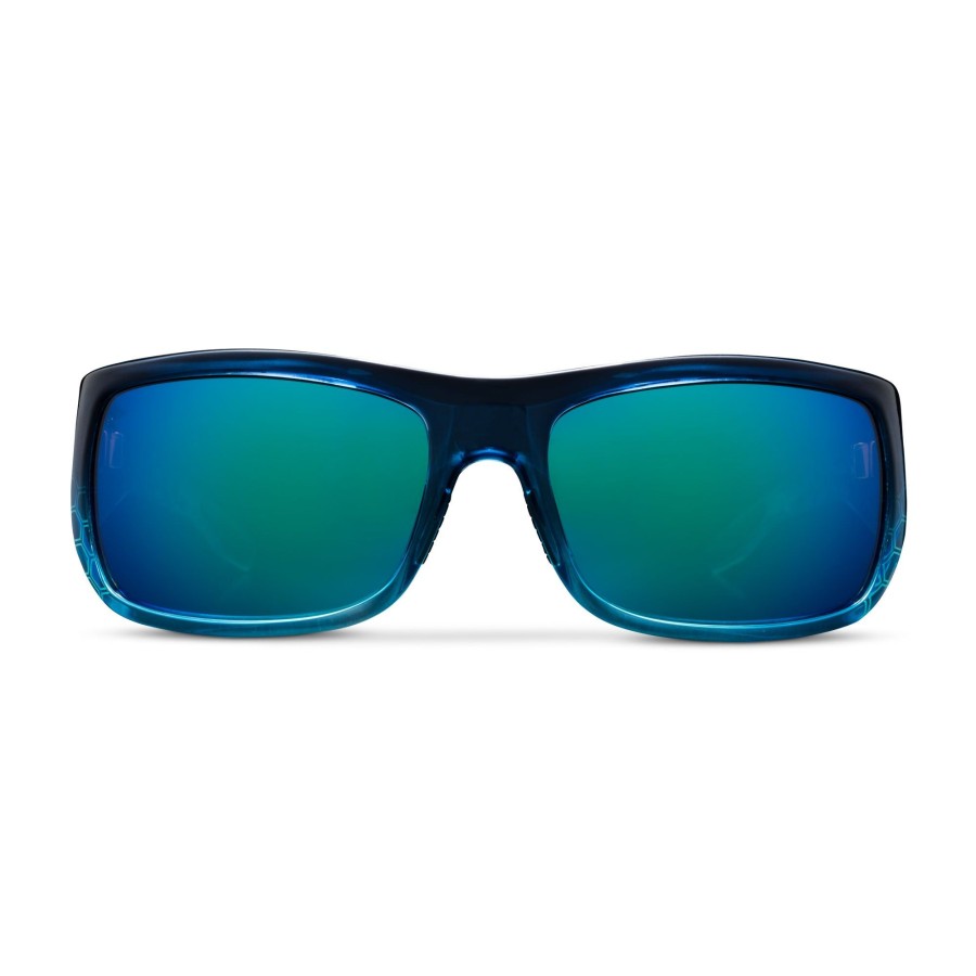 Pelagic Glass Polarized Lenses | Fish Hook - Polarized Mineral Glass Blue Helix - Green Mirror