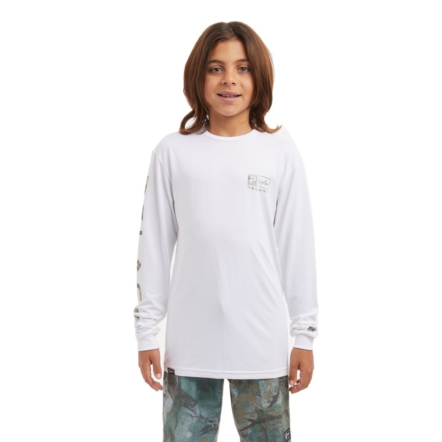 Apparel Fishing Shirts | Youth Aquatek Icon White