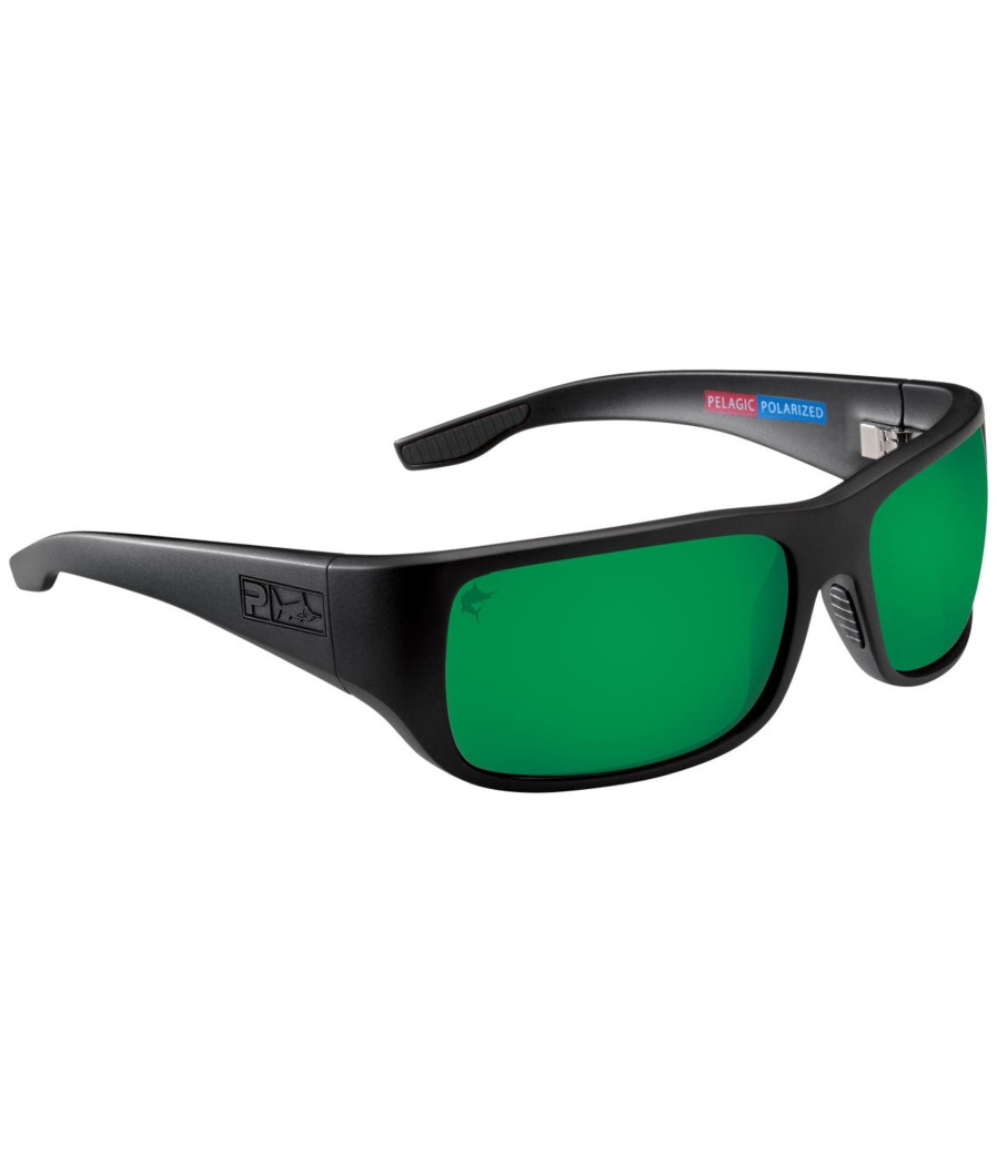 Pelagic Technology | Fish Hook - Polarized Mineral Glass Black - Green Mirror