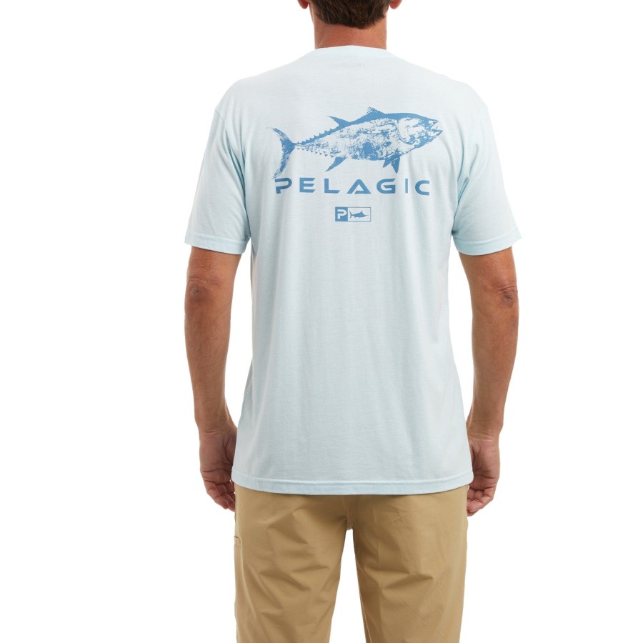 Apparel T-Shirts & Tank Tops | Gyotaku Tuna Light Blue