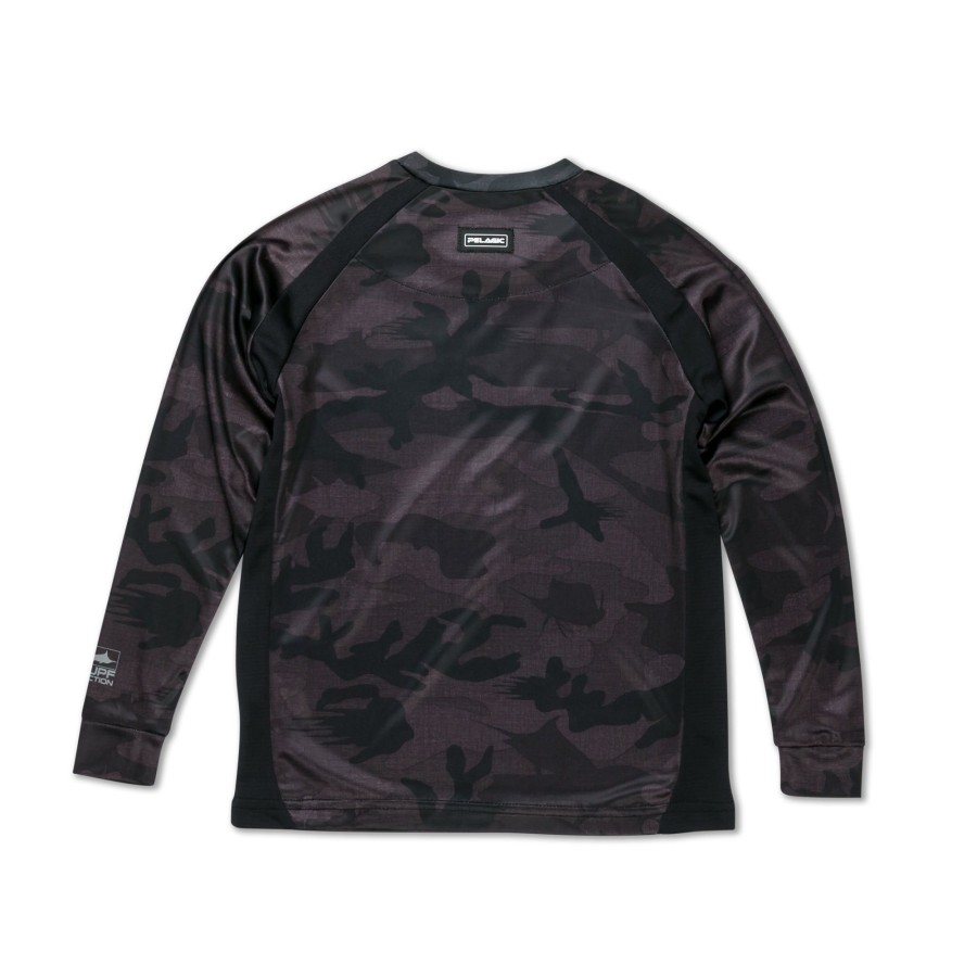 Apparel Fishing Shirts | Youth Vaportek Fish Camo Black