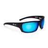 Pelagic Best Selling Sunglasses | The Mack - Polarized Poly Lens Matte Black - Blue Mirror