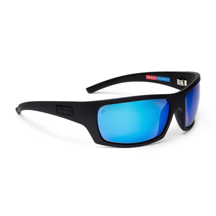 Pelagic Technology | The Mack - Polarized Mineral Glass Matte Black - Blue Mirror