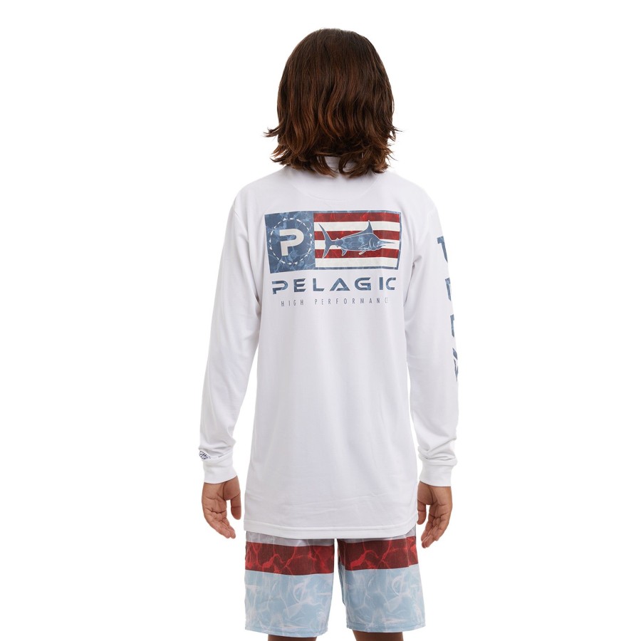 Apparel Fishing Shirts | Americamo Youth Aquatek Icon White