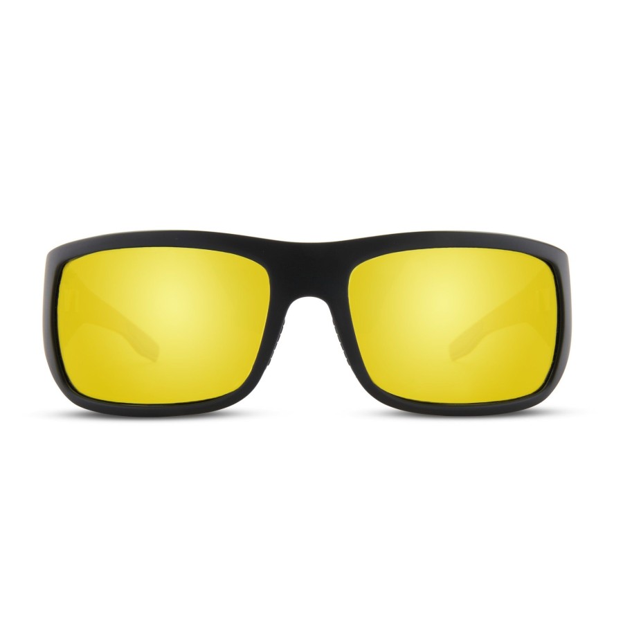 Eyewear Best Selling Sunglasses | Fish Hook - Polarized Mineral Glass Matte Black - Gold