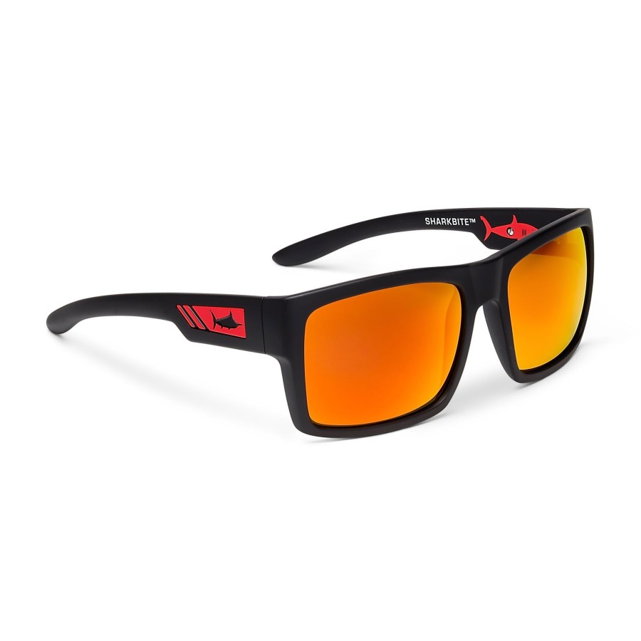 Pelagic Best Selling Sunglasses | Shark Bite - Polarized Poly Lens Matte Black - Sunrise